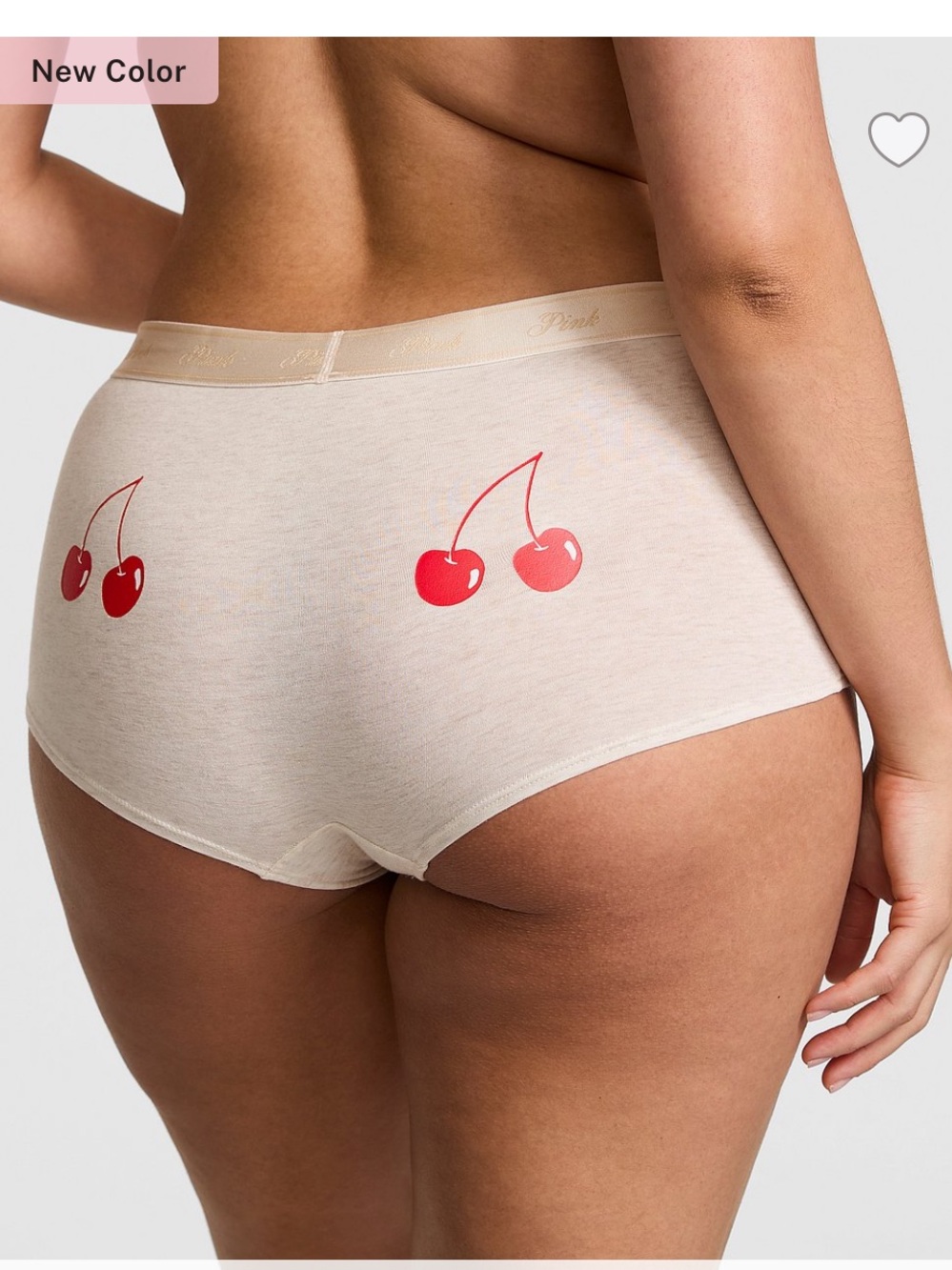 PINK Victoria's Secret Cream and Cherry Boyshort Panties